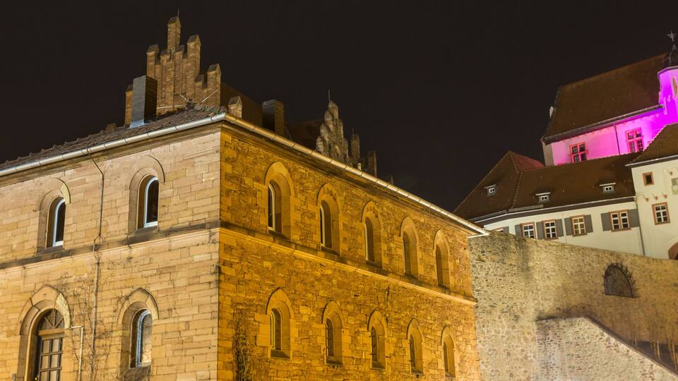 castle alzenau germany at night