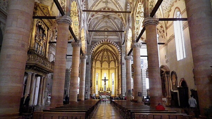 Interior of Santa Anastasia in Vertona, Italy.