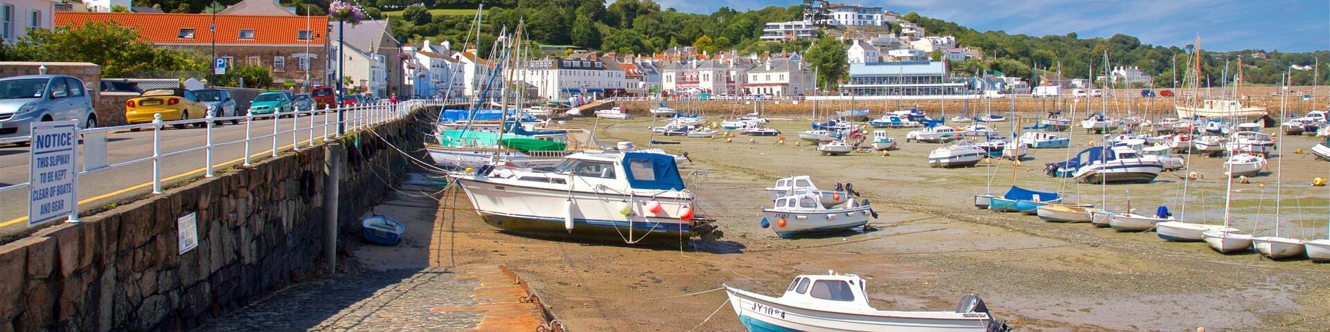 St Aubin featuring a bay or harbor