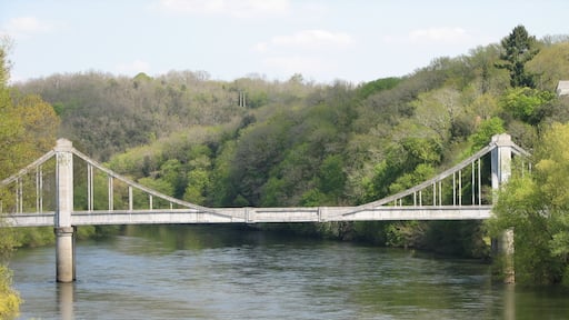 Although it looks like a (concrete) suspension bridge over the Dordogne, it is an ordinary cantilevering bridge from both sides of the river and a hinged inner part for thermal movement possibility!