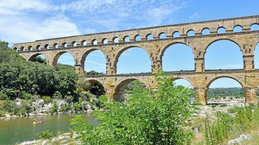 Avignon highlight. Ancient Roman aqueduct built to bring water to the city of Nimes, a city where Roman Generals retired.