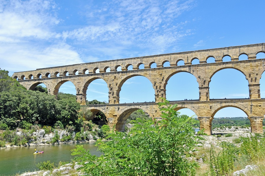 Avignon highlight. Ancient Roman aqueduct built to bring water to the city of Nimes, a city where Roman Generals retired.