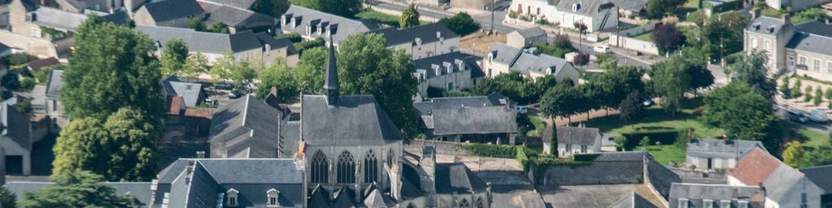 Vue aérienne de l'abbaye de Pontlevoy dans le Loir-et-Cher en France