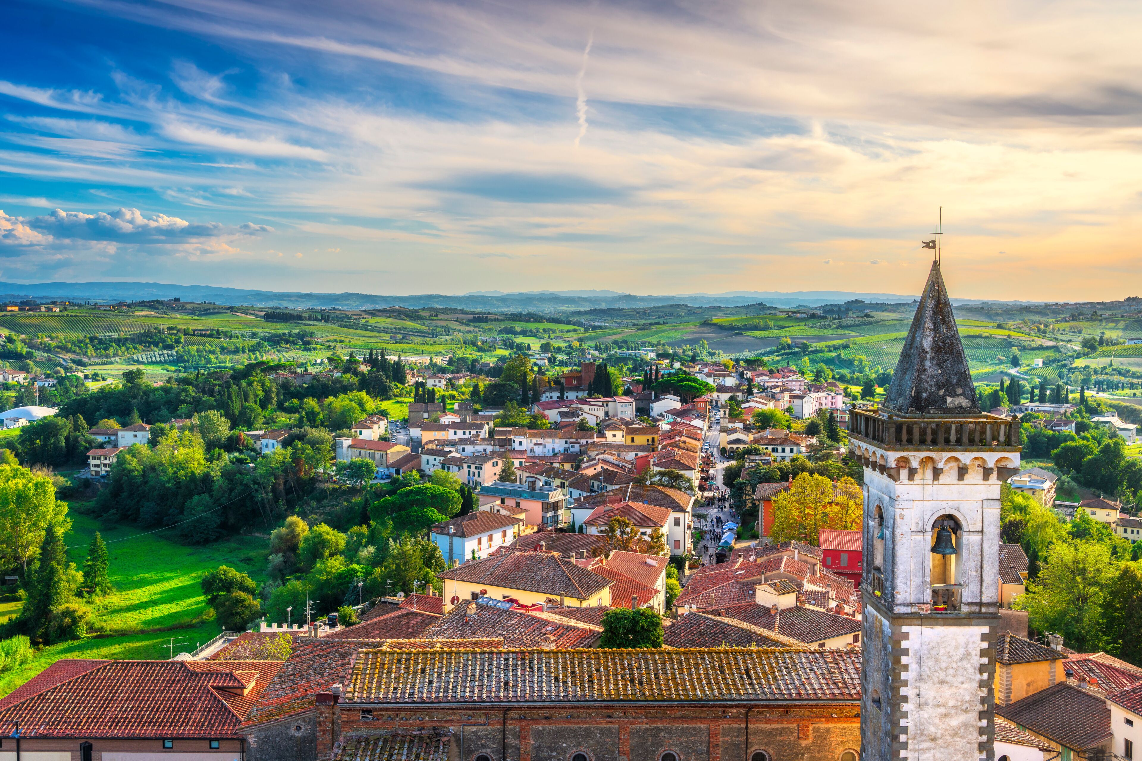 Vinci town panoramic view Leonardo da Vinci birthplace, Tuscany, Italy