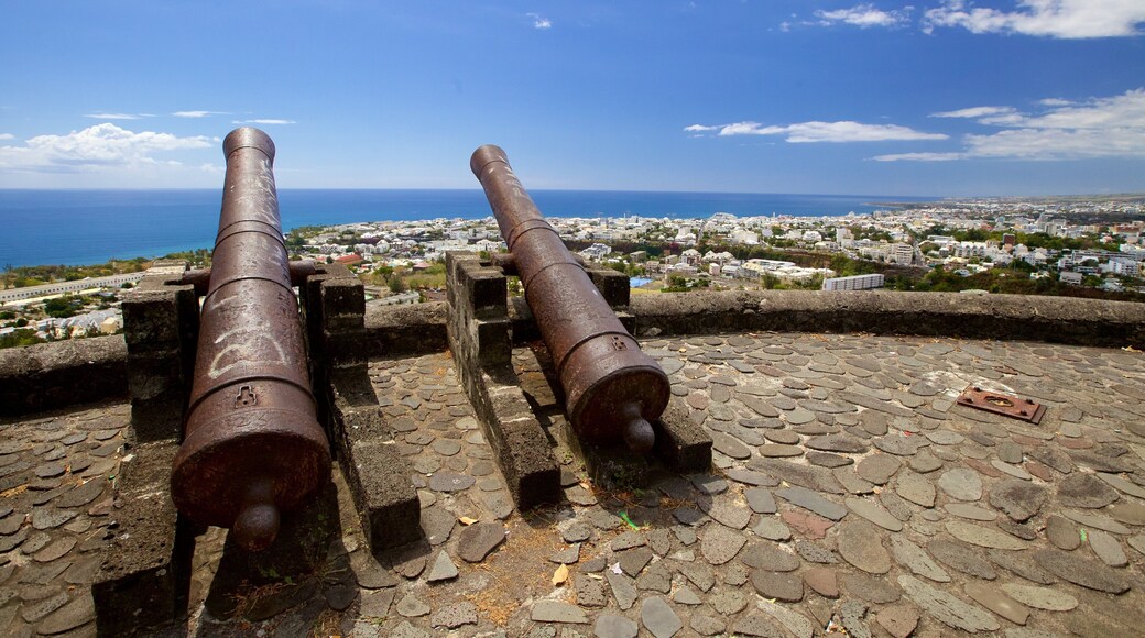 Saint-Denis featuring a city, military items and general coastal views