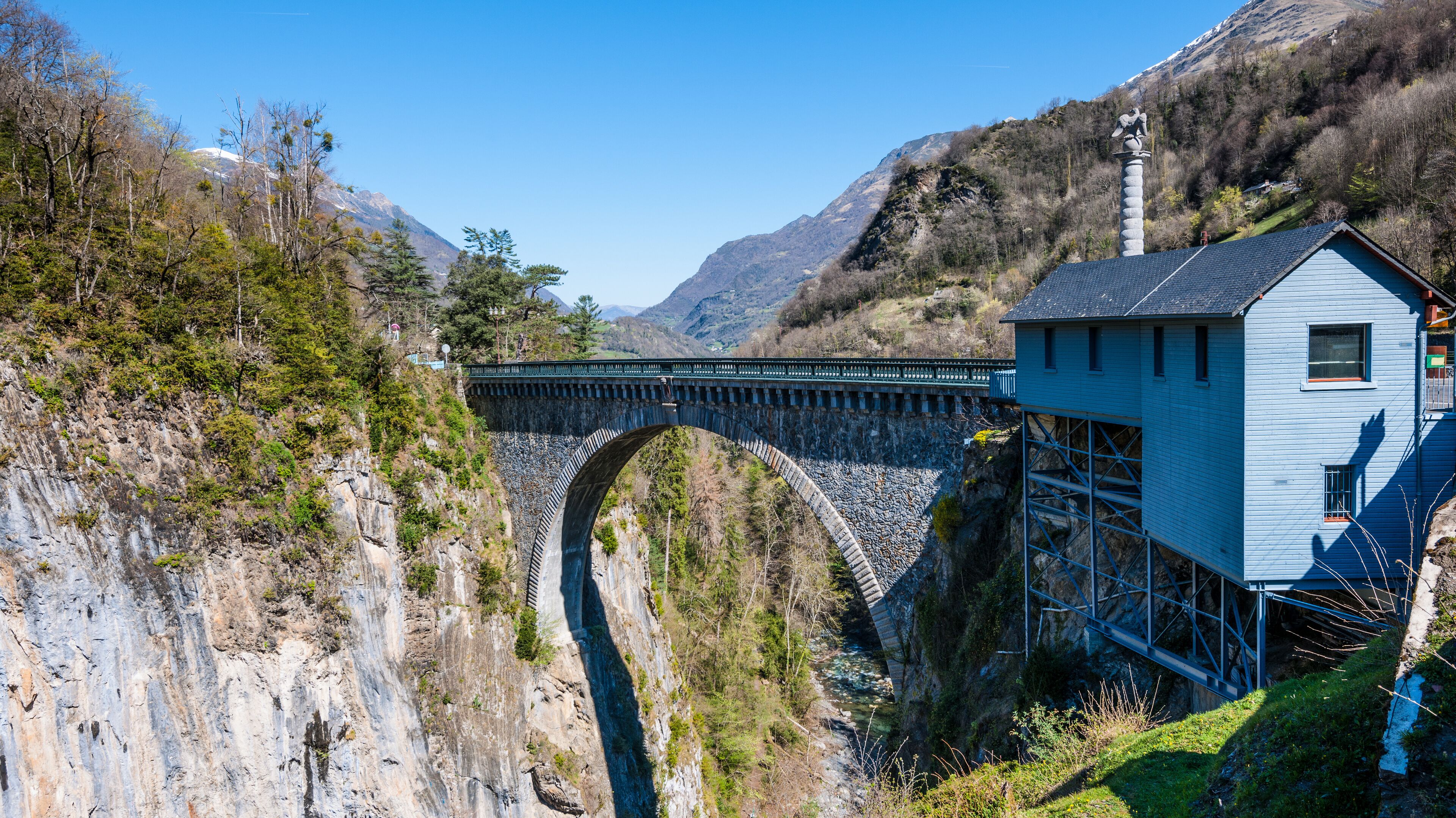 The bridge Napoleon near the village of luz saint sauveur