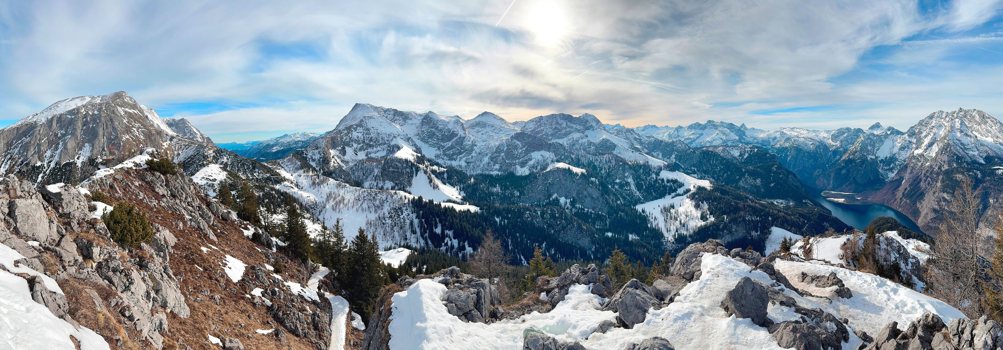Breathtaking view of the Alps from Mount Jenner. Bavarian Alps. Germany, Europe.