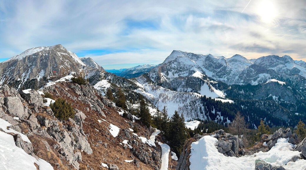 Breathtaking view of the Alps from Mount Jenner. Bavarian Alps. Germany, Europe.