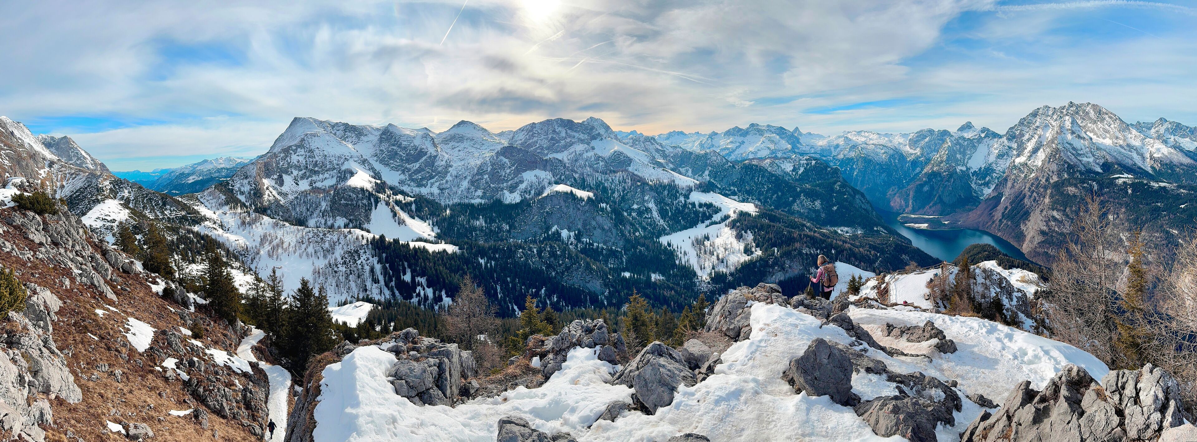 Breathtaking view of the Alps from Mount Jenner. Bavarian Alps. Germany, Europe.