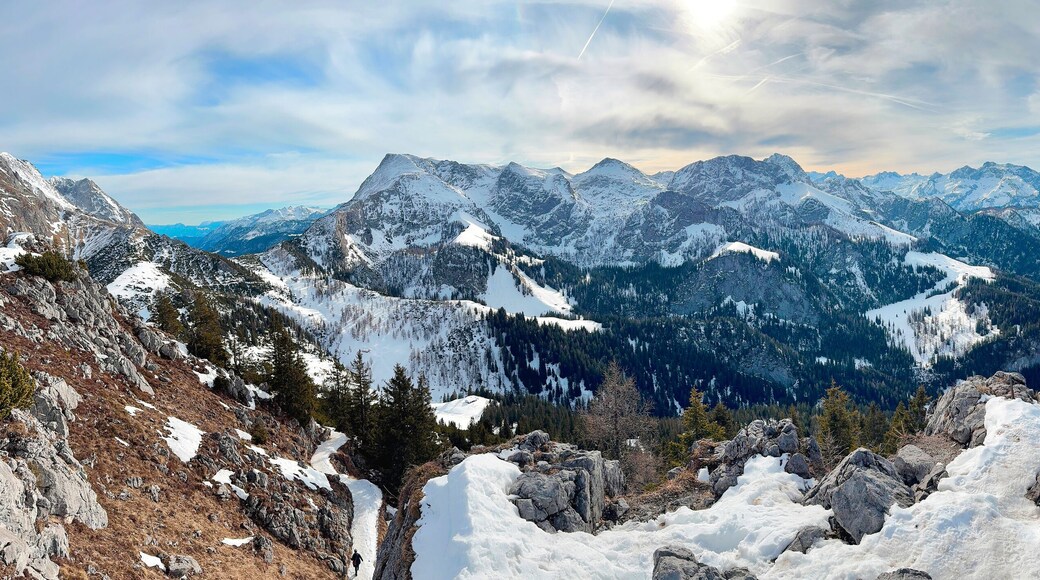 Breathtaking view of the Alps from Mount Jenner. Bavarian Alps. Germany, Europe.