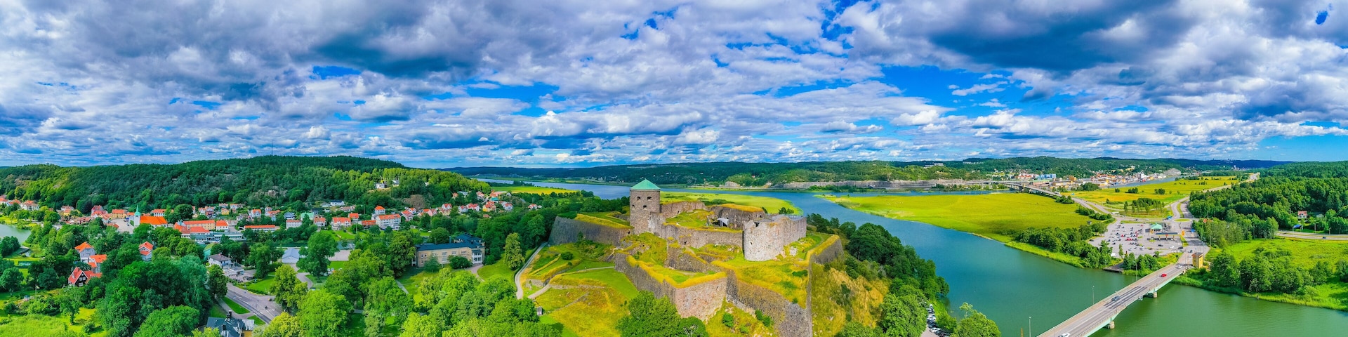 Aerial view of Bohus Fortress in Sweden
