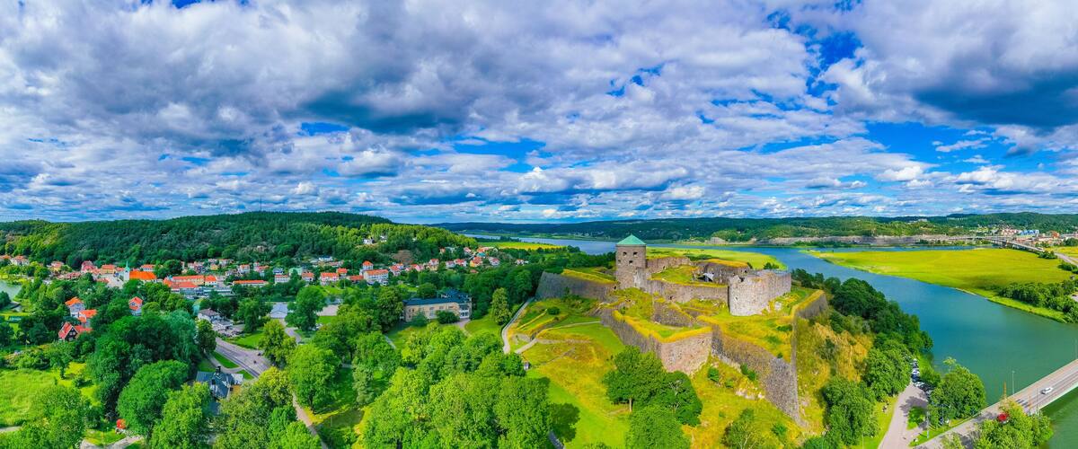 Aerial view of Bohus Fortress in Sweden