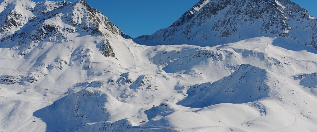 Paradiski, view towards Grand Col. Taken in Les Arcs, Col De La Chal, Savoie, France.