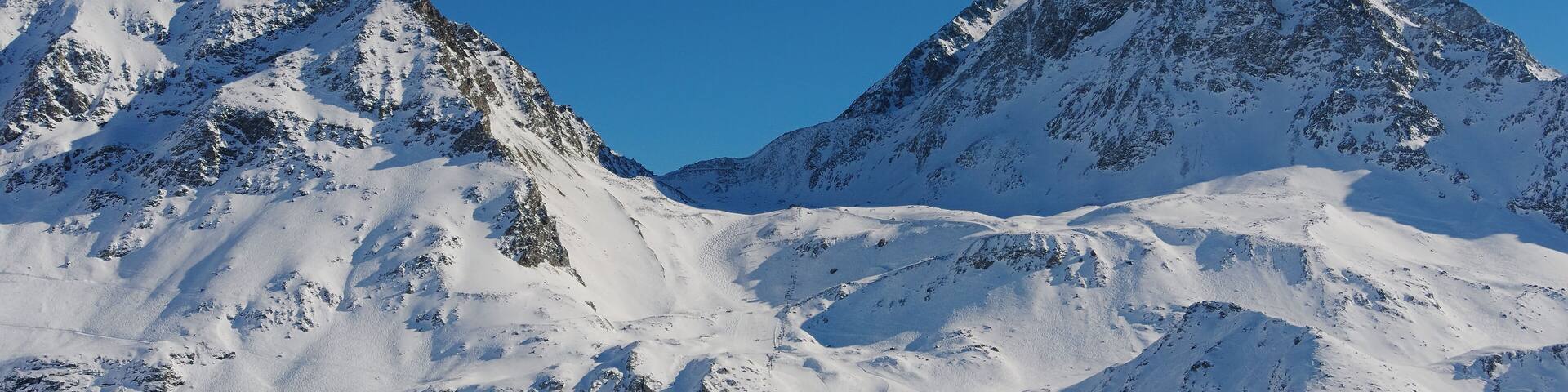 Paradiski, view towards Grand Col. Taken in Les Arcs, Col De La Chal, Savoie, France.