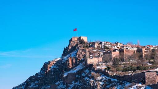 The historical castle and its surroundings in Ankara, the capital of Turkey