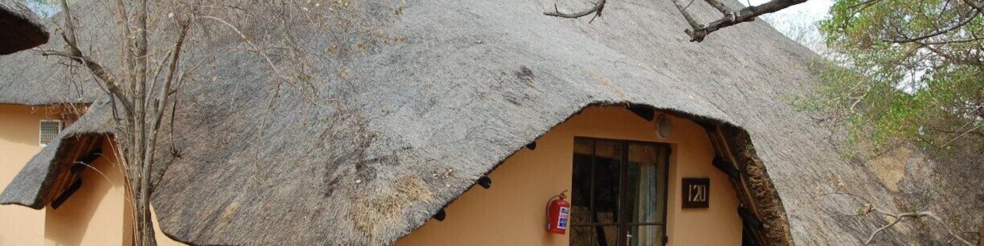 The sloped thatched roof rooms were cool and comfortable. Very nice. Beautifully laid out in this rugged land. 2013 October