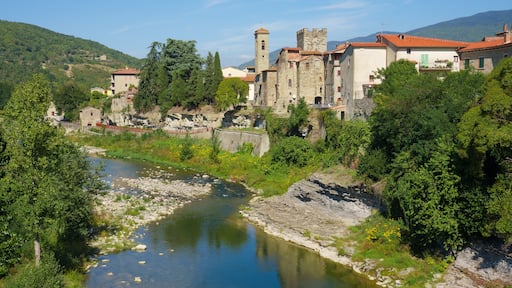 cityscape of Capolona at Arno River in the Casentino area of Tuscany, Italy