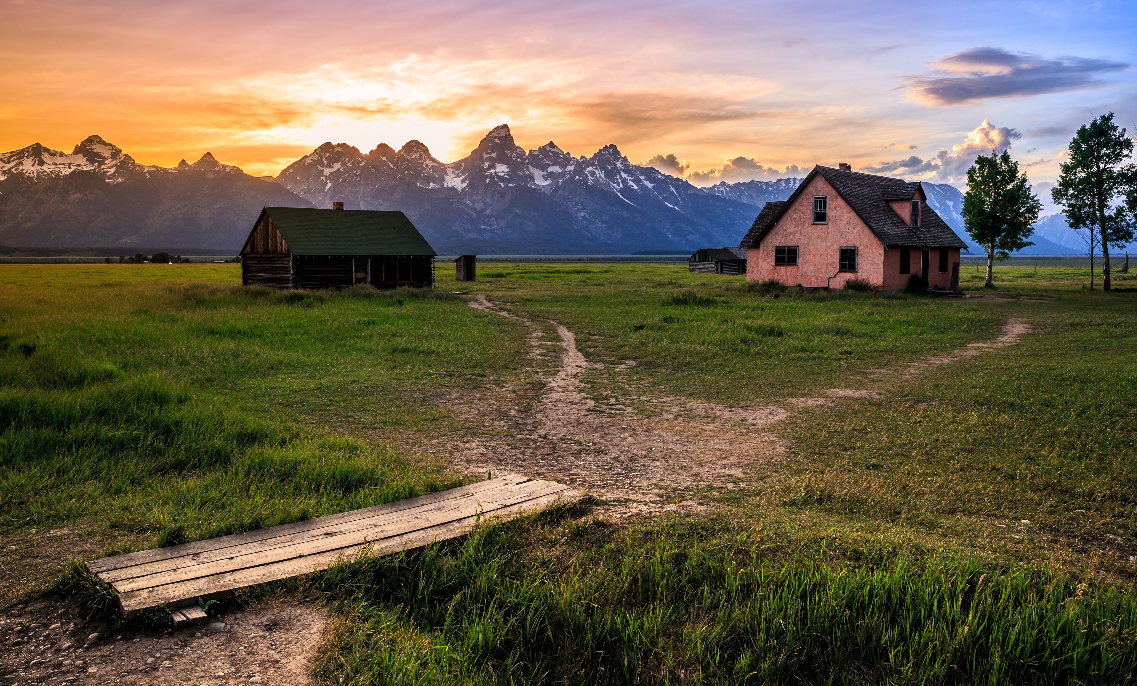 Sunset Over Mormon Row at Grand Teton National Park