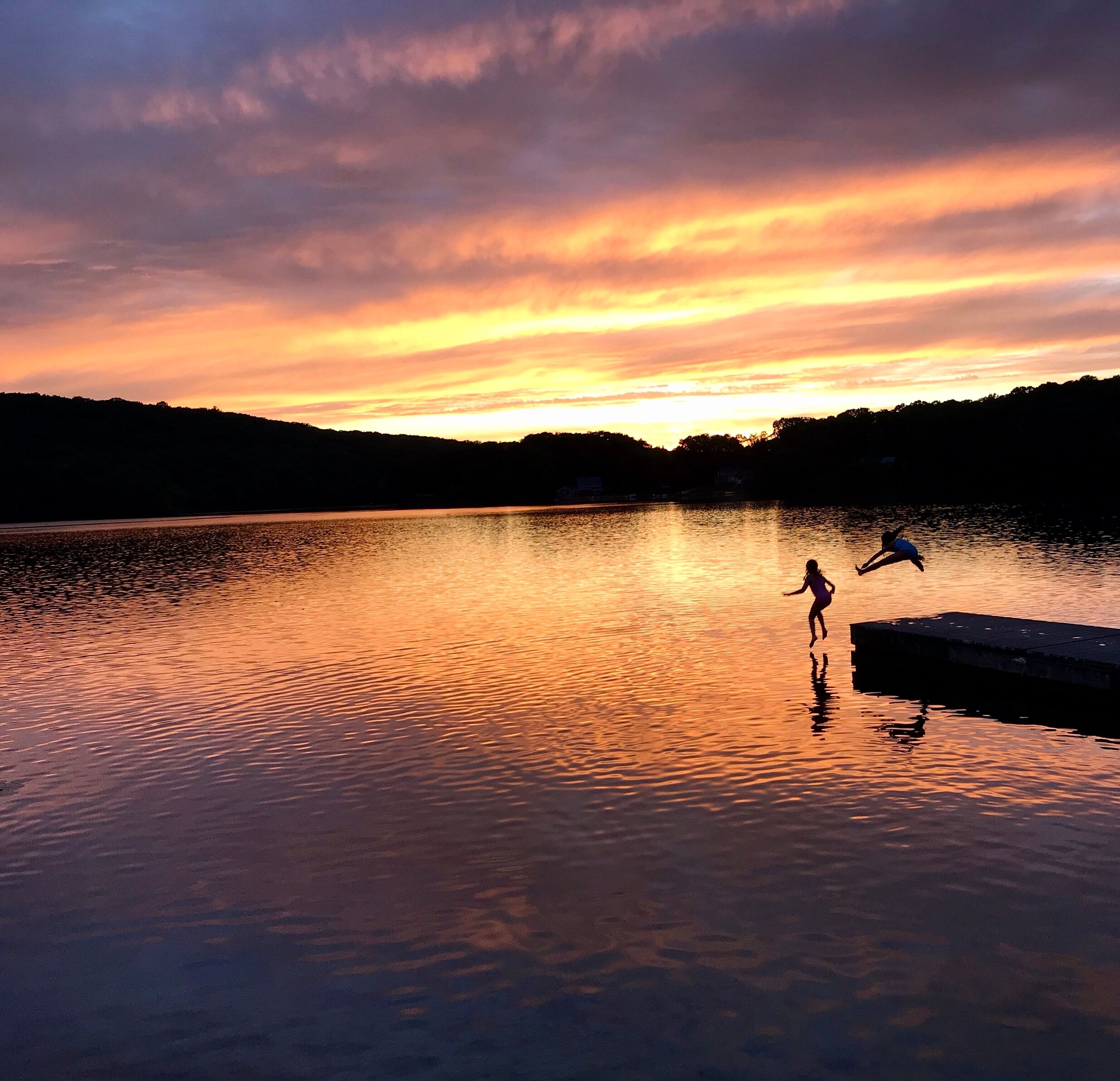 Summer sunset at the lake in Connecticut