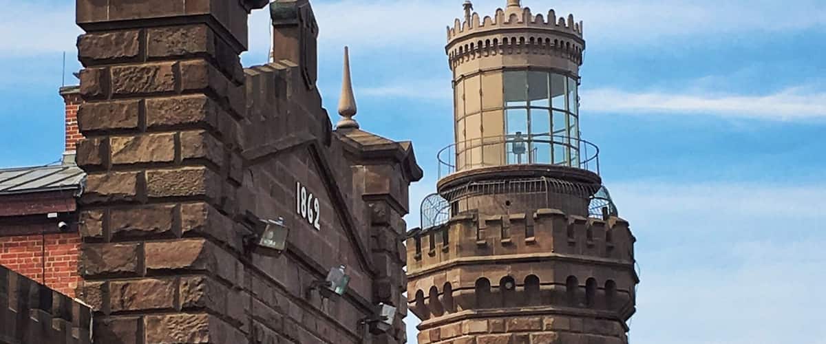 Twin Lights Lighthouse in Highlands, NJ. Climb to the top and get a view of Sandy Hook