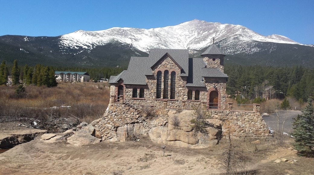 Chapel on the Rock in Allenspark, CO. Officially St. Catherine's. This little church was so beautiful but there was absolutely no signage or any info on the road. We couldn't even see how to get close to it. Would love to tour it someday!