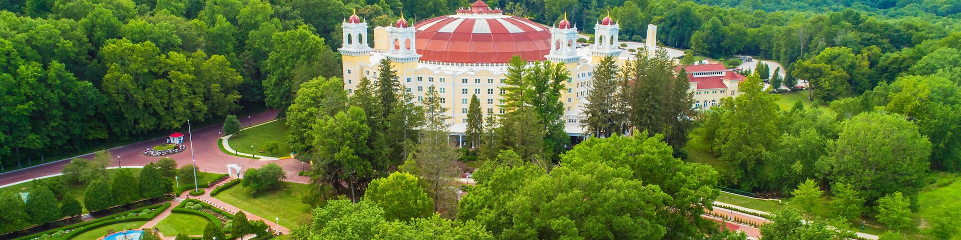 Aerial view of the Historic West Baden Springs Hotel French Lick Indiana