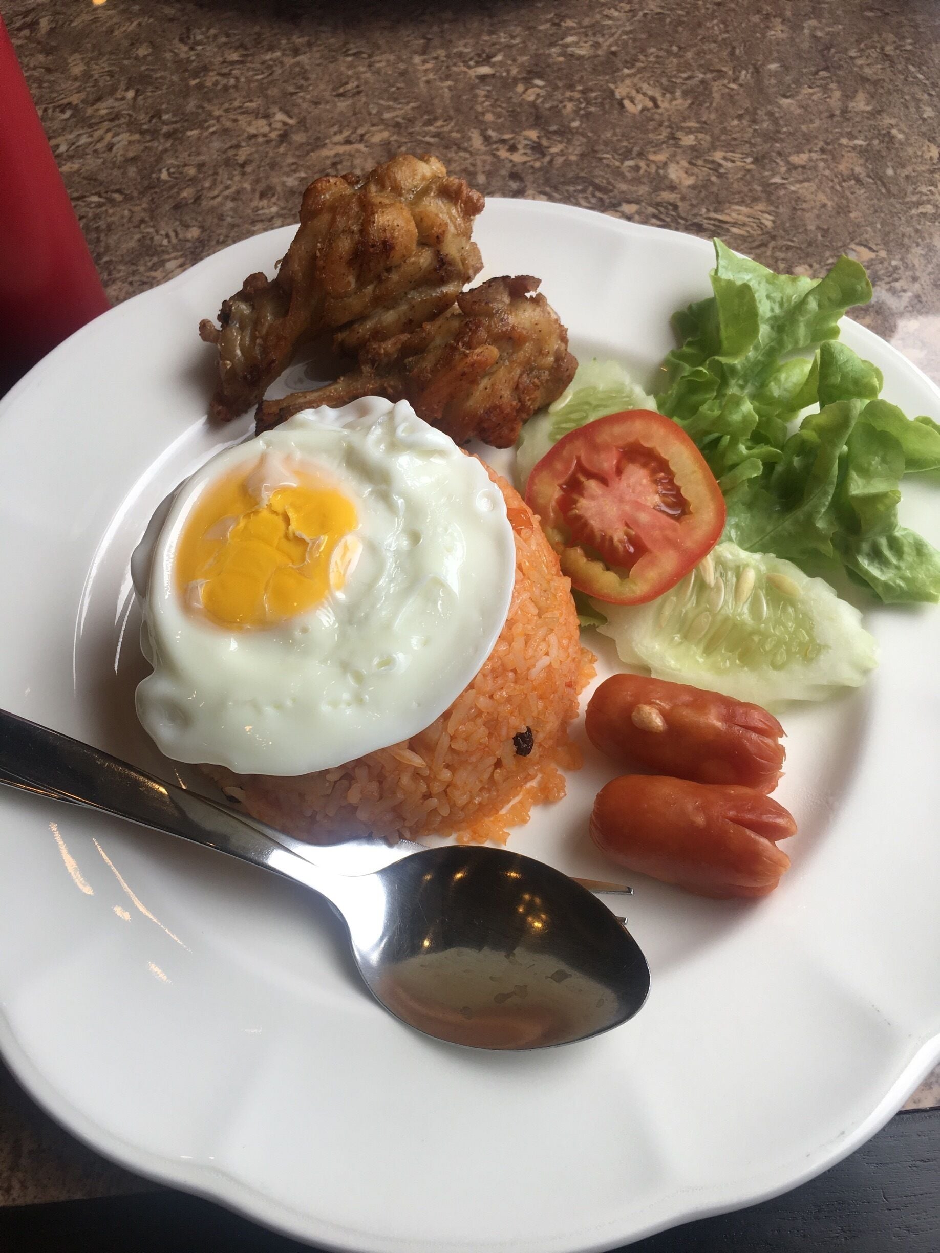 My lunch from the Home Pro Restaurant in Phetchabun City, they called it American Fried Rice