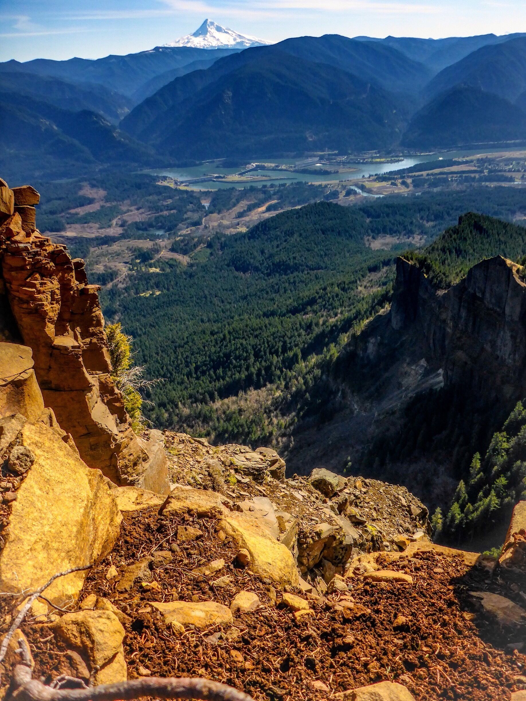View from the southern-most portion of the "notch," (see earlier post for a full view of the face of the mountain for the location of this feature).  You are looking almost directly south across the Columbia River.
