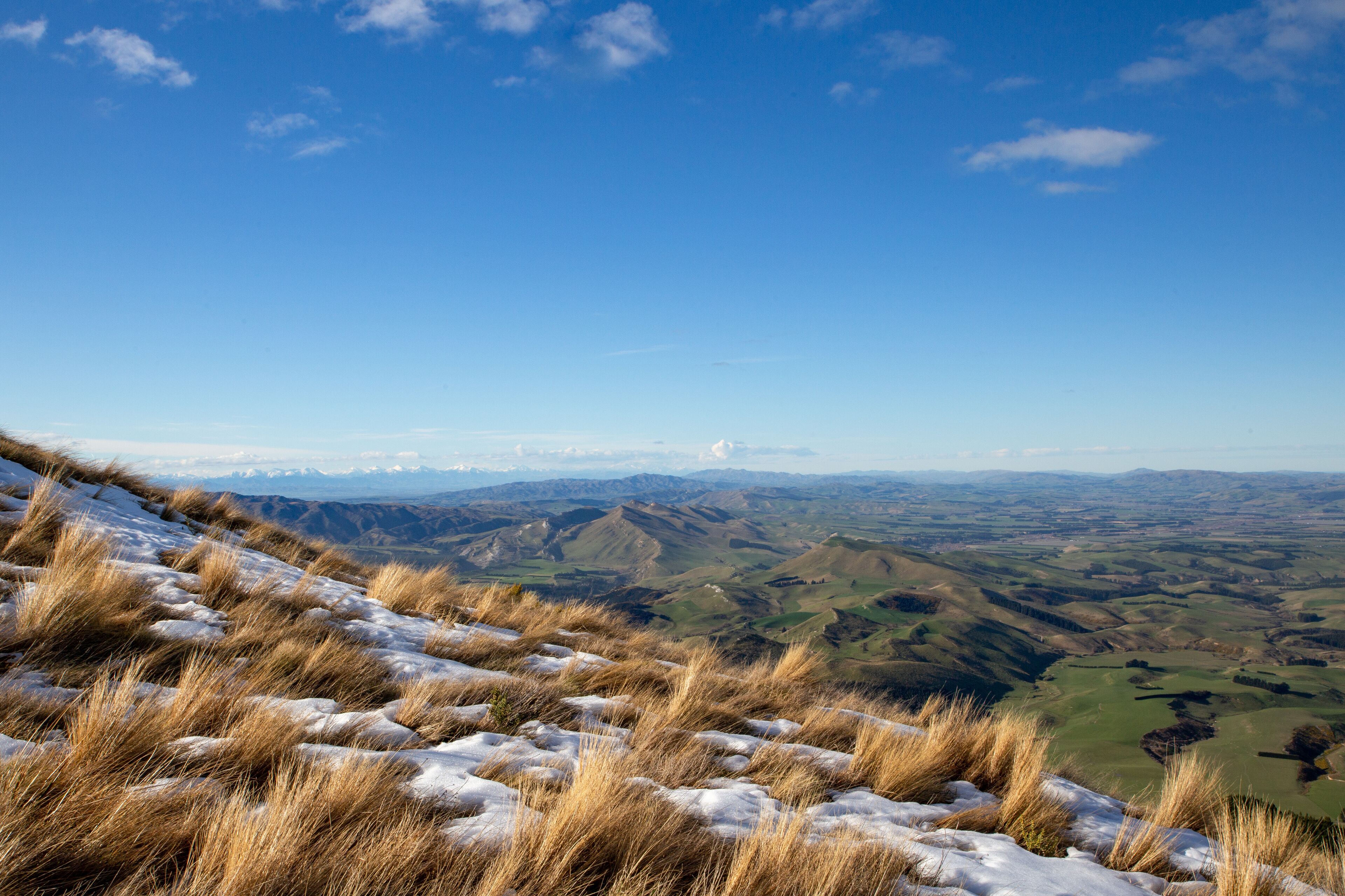 The view from the summit of Mt Grey on a clear winter's day
