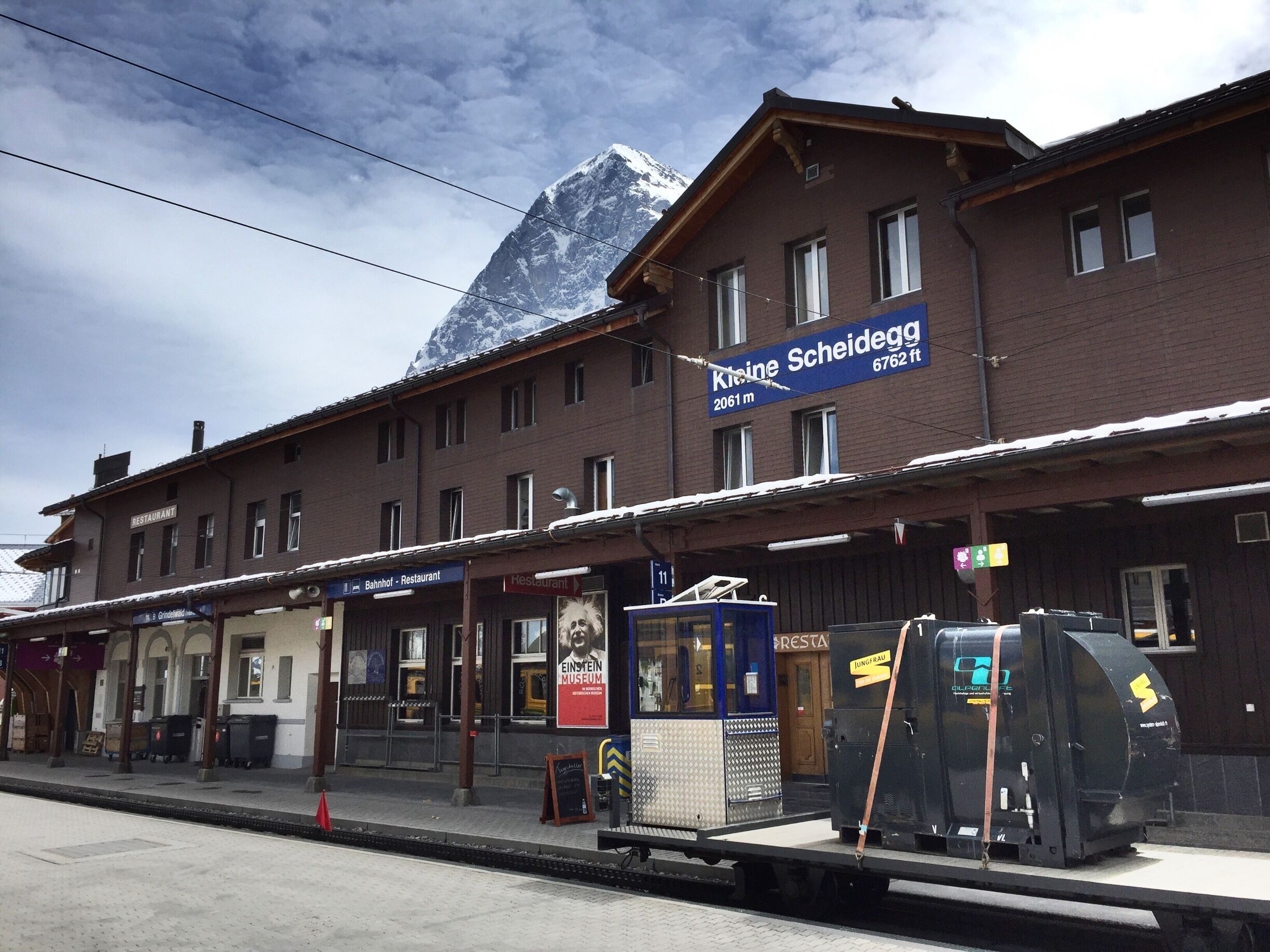 The Kleine Scheidegg is a mountain pass at an elevation of 2,061 m, situated below and between the Eiger and Lauberhorn peaks in the Bernese Oberland region of Switzerland.