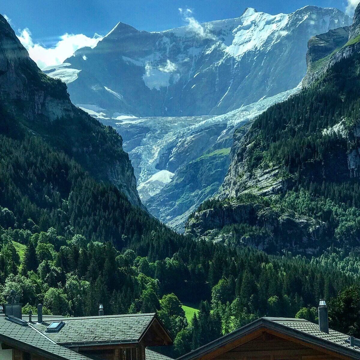 Beautiful view of Jungfrau while driving up to Grindelwald
 #adventure #adventurephotocontest