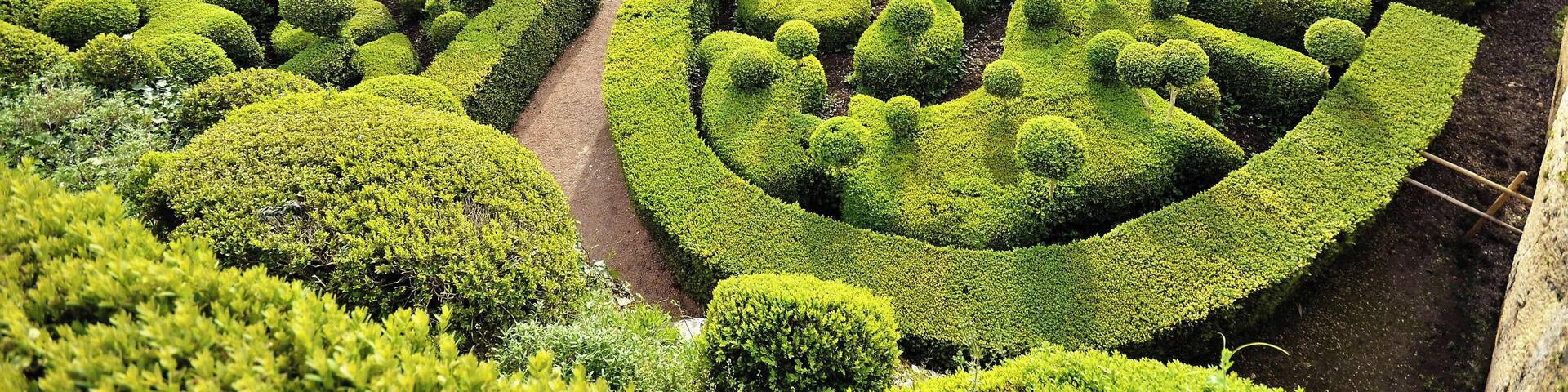 One of Perigord's most popular attractions, the spectacular topiary of the Marqueyssac Gardens are something to behold. Over 150,000 boxwoods have been trimmed to perfection in this wonderful display set atop a ridge with panoramic views (see other pic).
