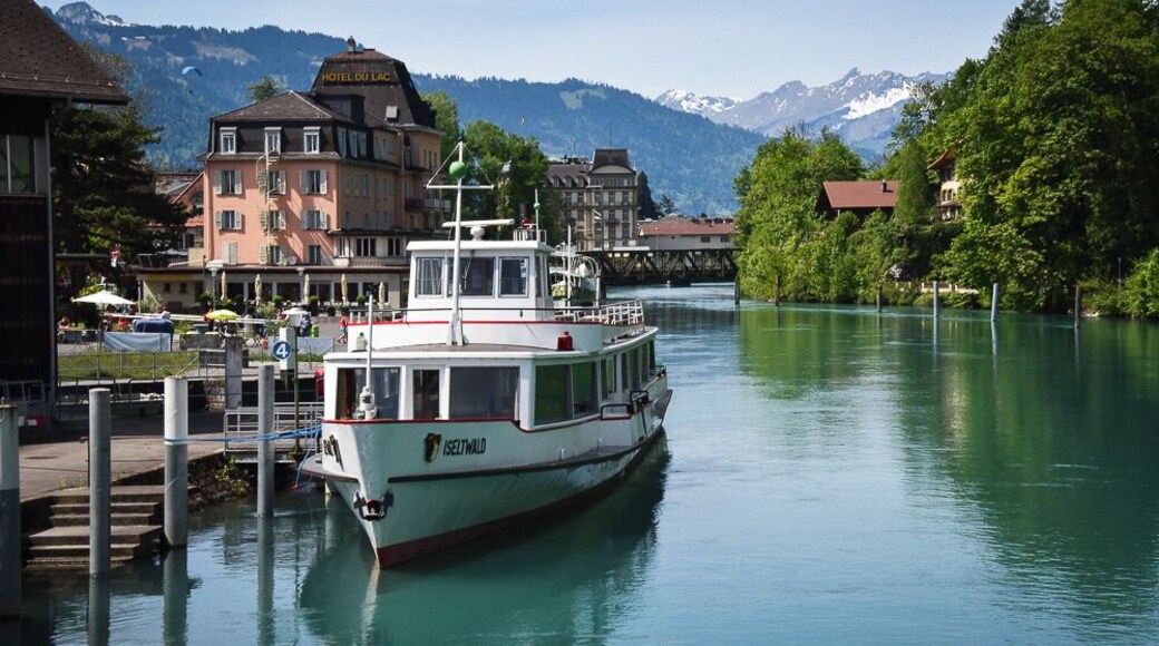 Interlaken (meaning “between the lakes”) is geographically situated between the crystal clear waters of Lake Brienz and Lake Thun. Lake Brienz is a bit smaller than Lake Thun. For more information, read: http://www.travelnotesandbeyond.com/breakfast-cruise-on-lake-brienz/#more-14239