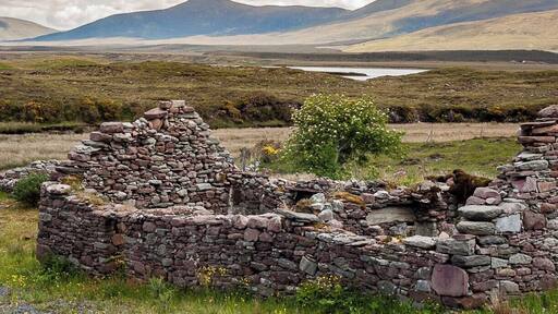 ruin of a cottage along the Mulranny to Achill stretch of the Greenway cycle path in Co Mayo