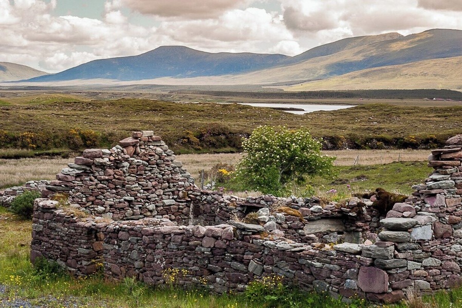 ruin of a cottage along the Mulranny to Achill stretch of the Greenway cycle path in Co Mayo