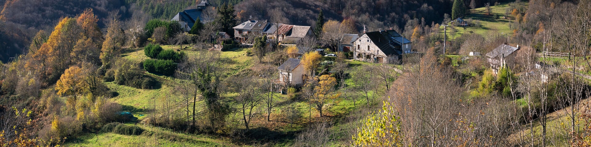 Village de montagne dans les Pyrénées ariégeoises dans le sud-ouest de la France