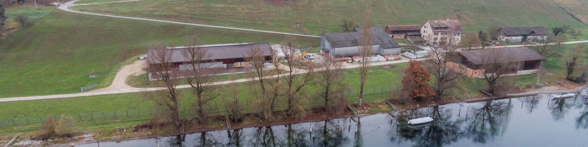 Switzerland, Canton of Schaffhausen, Quadrocopter views of Dörflingen