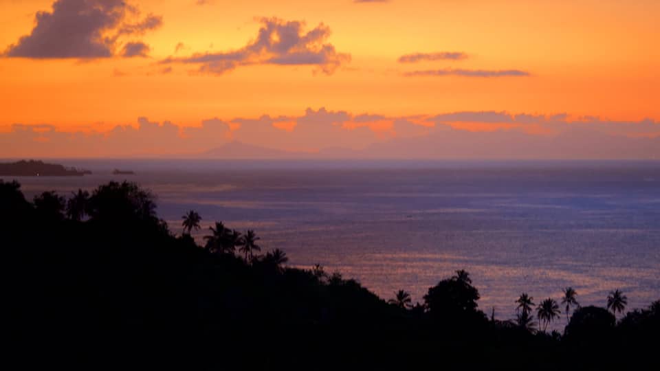 Samana showing general coastal views and a sunset