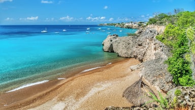 Small beach where fishing boats come in. Fish are cleaned and remains fed to the turtles. You can snorkel around the beach any time of day and see many turtles