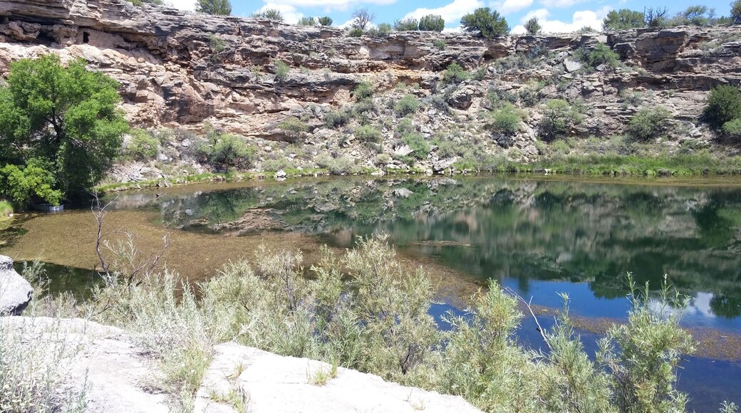 Desert oasis that is surrounded by ancient Native American dwellings.