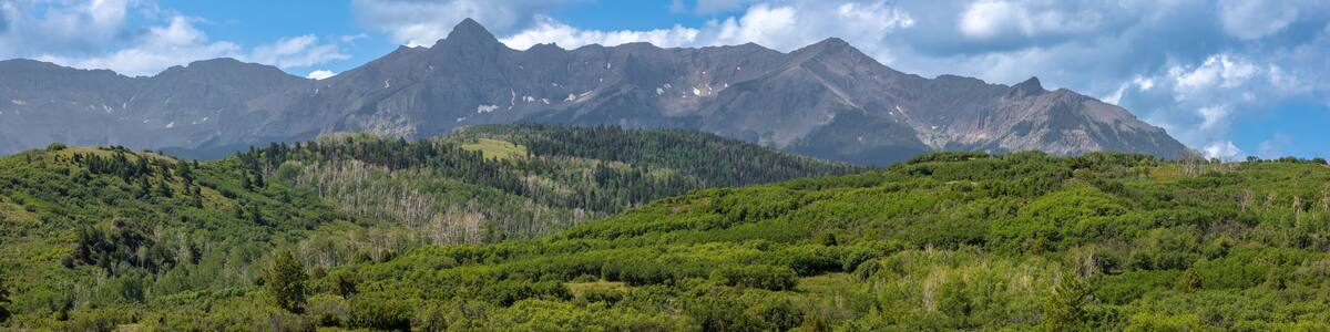 Mount Sneffles landscape at Continental divide in Colorado during summer time.