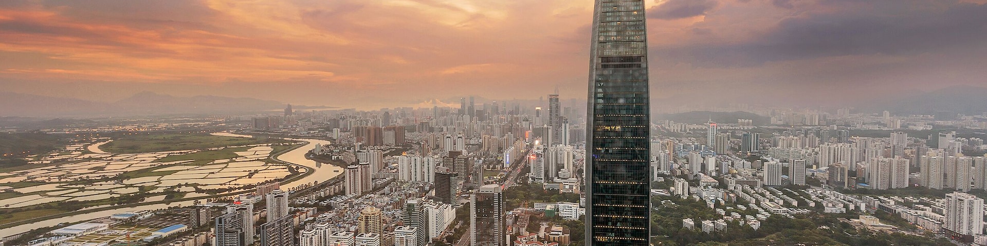 skyline,office building and modern cityscape of shenzhen; Shutterstock ID 256309363