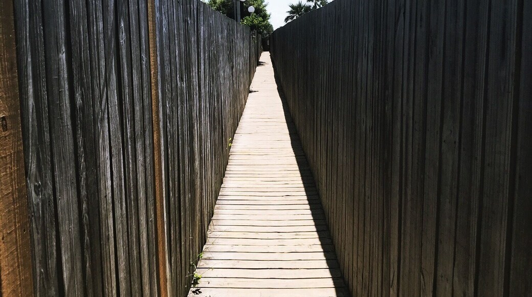 At the end of this walkway is a beautiful beach :)