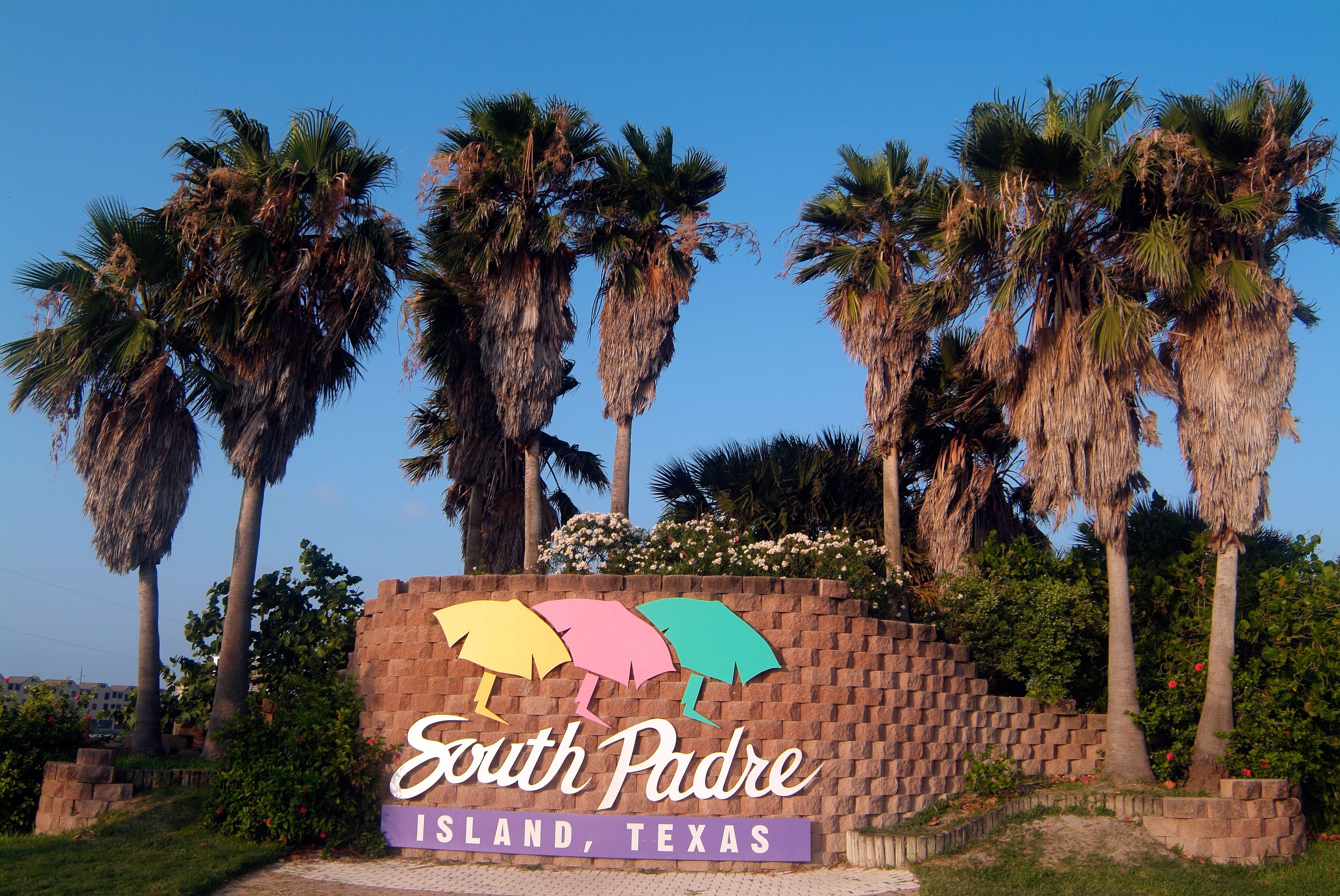 Sign showing the entry of South Padre Island, Texas.