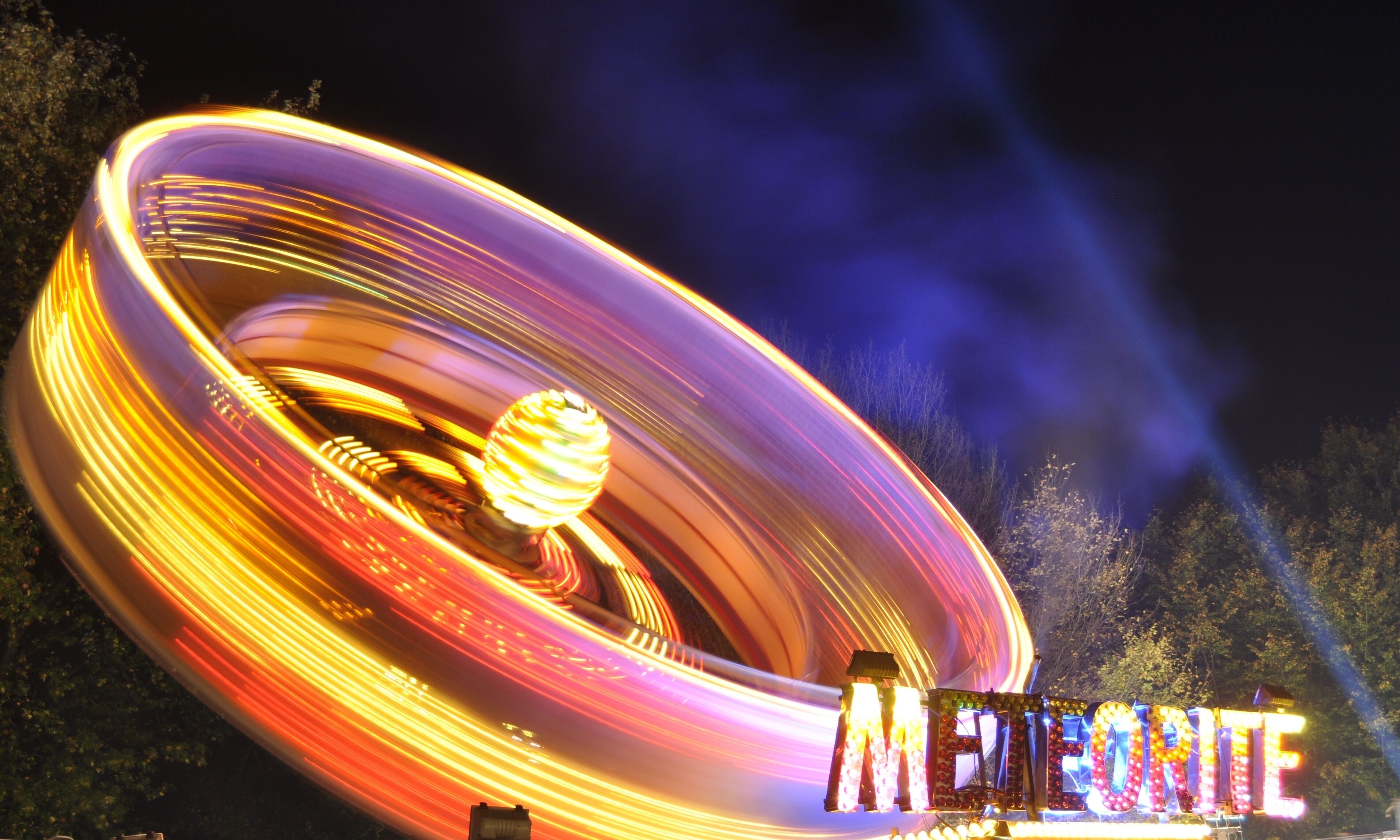 The 'Meteorite' fairground ride at Worden Park, Leyland, Lancashire, UK. The fairground was setup for the annual 5 November Bonfire Night that is celebrated across the country.