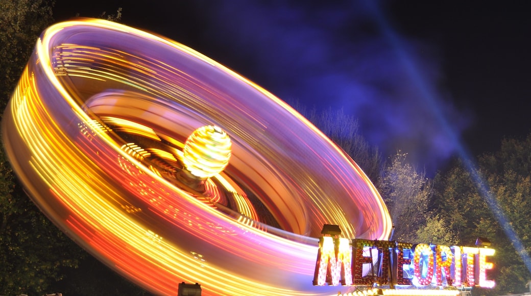 The 'Meteorite' fairground ride at Worden Park, Leyland, Lancashire, UK. The fairground was setup for the annual 5 November Bonfire Night that is celebrated across the country.