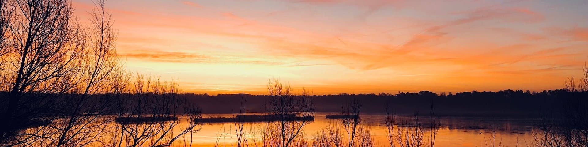 Fleet Pond looking glorious from Fleet Train station car park.