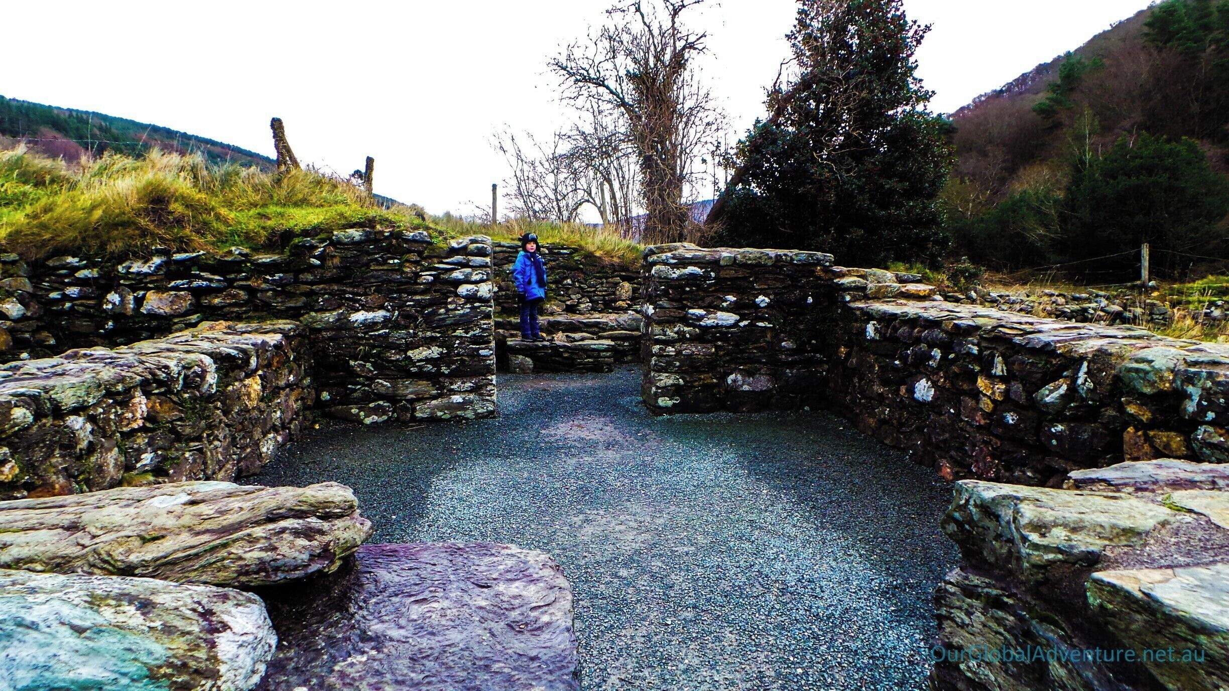 Glendalough or Gleann Dá Loch in Irish, meaning "glen of two lakes" is a picturesque valley in County Wicklow, Ireland.