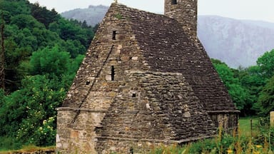 Church on a field, Glendalough, Ireland