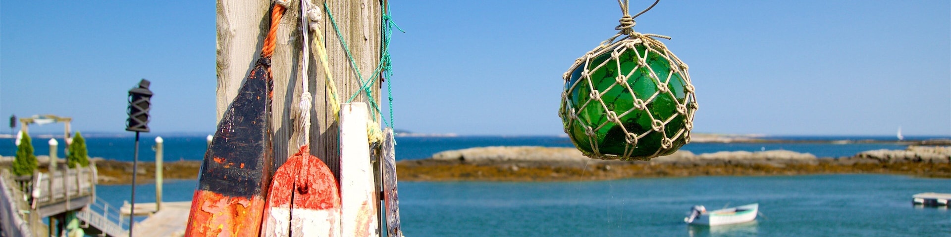 Bailey Island que inclui paisagens litorâneas